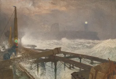 Tynemouth Pier Lighting The Lamps At Sundown