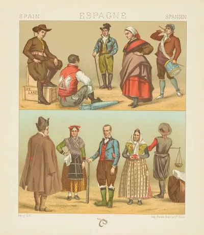 Types Populaires Leon Galice Asturies Aragon Vieille Castille