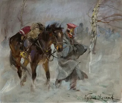 Uhlan Leading A Horse