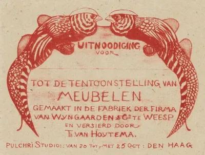 Uitnodigingskaart Voor Tentoonstelling Van Meubelen