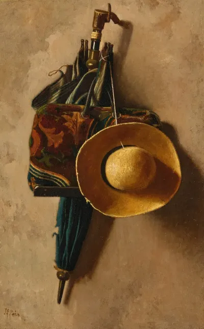 Umbrella Hat And Carpet Bag