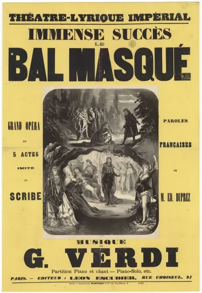 Un Bal Masque Opera En 5 Actes De N Somma Imite De Scribe Par Ed Duprez Musique De Verdi