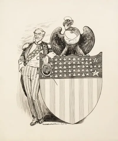 Uncle Sam The American Eagle And The American Shield