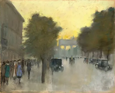 Unter Den Linden Mit Blick Auf Das Brandenburger Tor