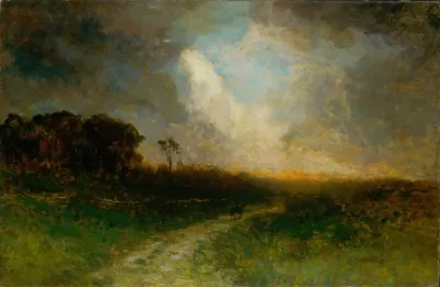 Untitled Landscape Man On Horse