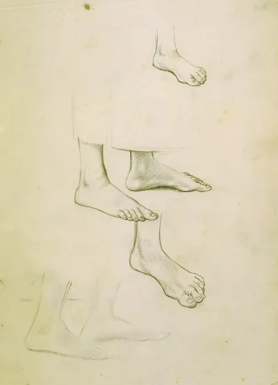 Untitled Study Of Feet Preparatory Drawing For The Marriage At Cana