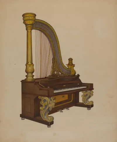 Upright Harp Piano