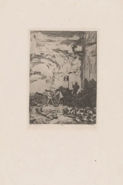 Uprising With Men At A Barricade