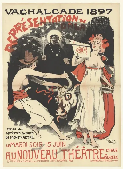 Vachalcade 1897 Representation De Gala Pour Les Artistes Pauvres De Montmartre Au Nouveau Theatre