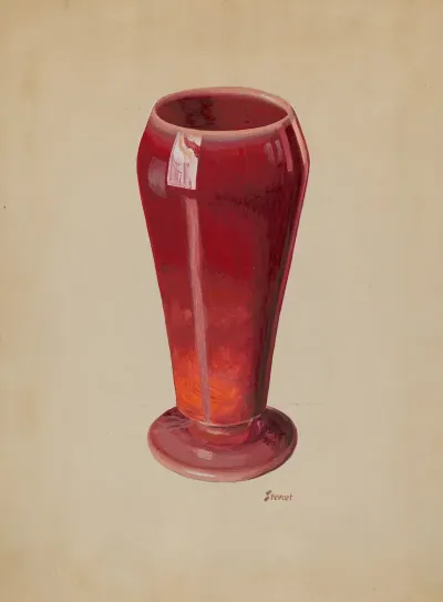 Vase Red Opaque Glass