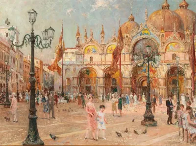 Venice A Lively Scene On St Marks Square