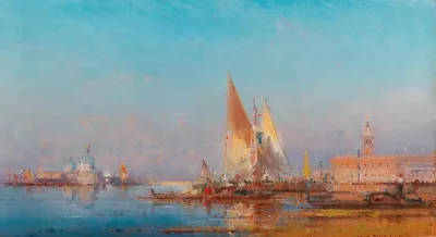 Venice A View Of Santa Maria Della Salute At Sunset