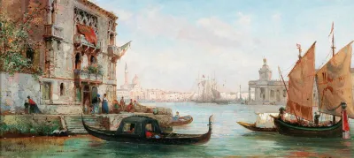 Venice A View Of The Liberia From The Grand Canal