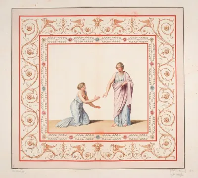 Vestigia Delle Terme Di Tito Ornamentation Of The Central Field In The Vault In Room 29