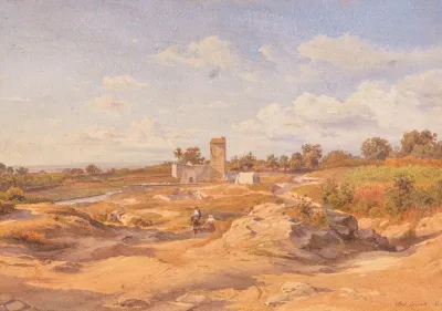Vicovaro Near Rome A View Of Castello Sacco Muro