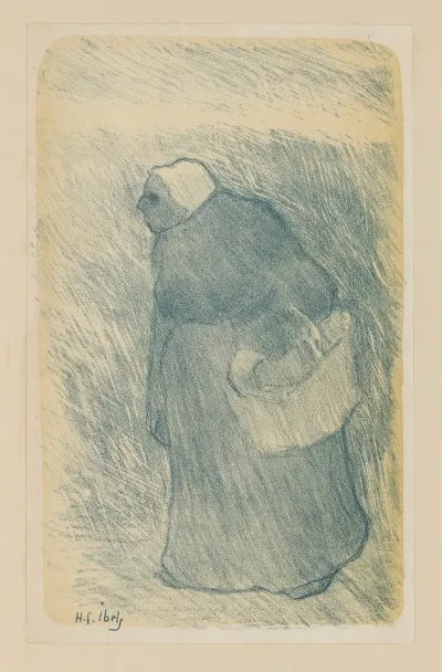 Vieille Femme Portant Un Panier