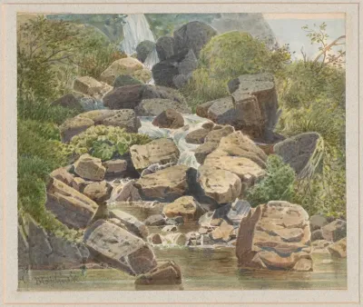View Of A Small Waterfall Near Covigliaio Tuscany