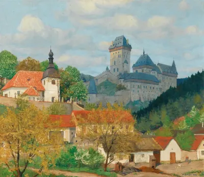 View Of Karlstejn Castle Near Prague