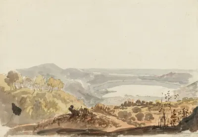 View Of Lake Nemi Looking Towards Rome