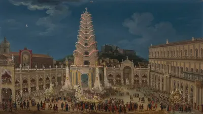 View Of The Night Time Celebrations For The Baptism Of The Infanta In Naples 1740