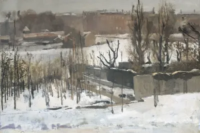 View Of The Oosterpark Amsterdam In The Snow