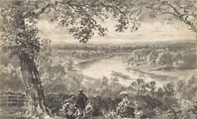 View Of The Thames With Figures In Foreground