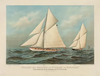 Vigilant And Valkyrie In A Thrash To Windward In Their International Race For The Americas Cup Oct 7th 9th 13th 1893