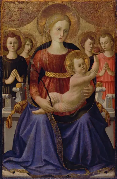 Virgin And Child With Four Angels And The Redeemer