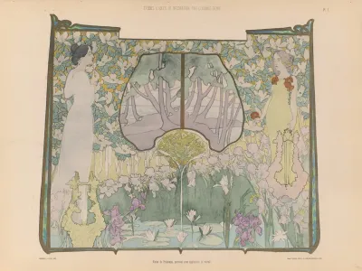 Vision De Printemps Paravent Avec Application De Vitrail