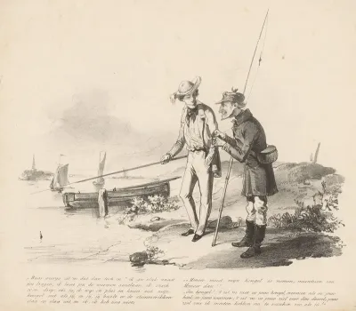 Vissende Jongeman En Oude Man