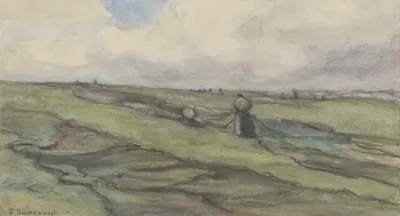 Vissersvrouwen Die Visnetten Herstellen