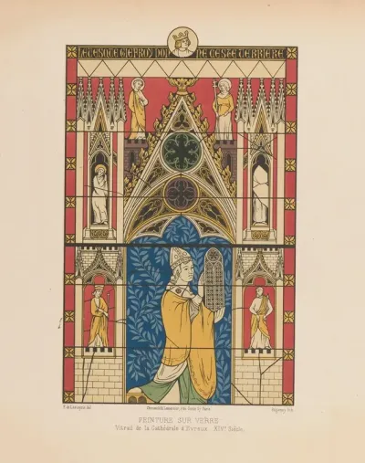 Vitrail De La Cathedrale Devreux Xive Siecle