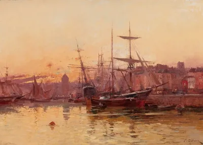 Voiliers A Quai En Normandie