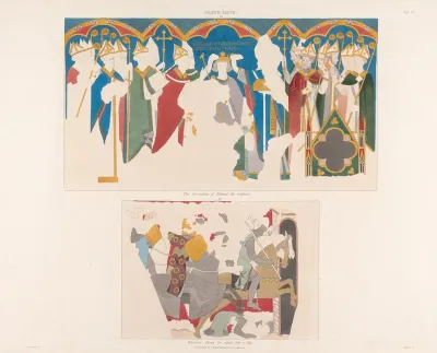 Vol 6 Plate Xxxvii The Coronation Of Edward The Confessor Warriors Flying For Refuge Into A City