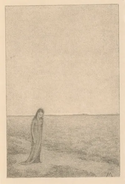 Vrouw In Vlak Landschap
