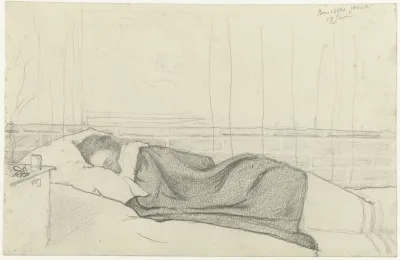 Vrouw Van Richard Roland Holst In Bed Naar Links