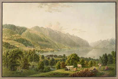 Vue De Clarens Et De Lextremite Orientale Du Lac De Geneve