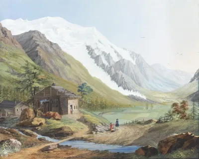Vue De La Glaciere De Bosson Et Une Partie Du Mont Blanc
