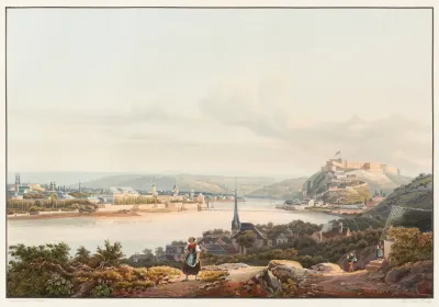 Vue De La Ville De Coblence Et De La Forteresse Dehrbreitenstein