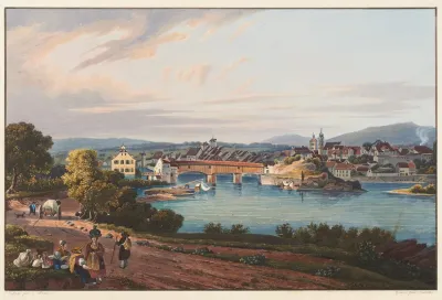 Vue De La Ville De Rheinfelden Canton Dargovie