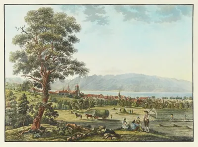 Vue De Lausanne Et Du Lac Leman