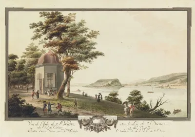 Vue De Lisle De St Pierre Sur Le Lac De Bienne Du Cote De Cerlier Et De Neuville