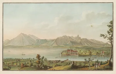 Vue De Schadau Sur Le Lac De Thun