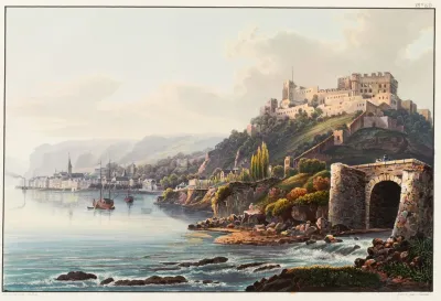 Vue De St Goar Et De La Ruine De Rheinfels Vers Le Rocher De Lourley
