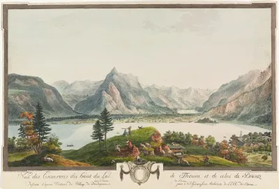 Vue Des Environs Du Haut Du Lac De Thoune Et De Celui De Brientz