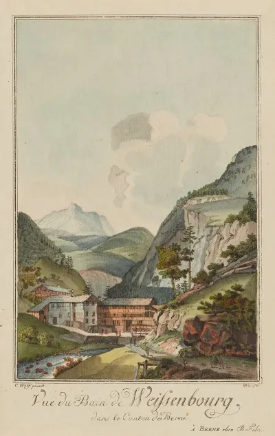 Vue Du Bain De Weissenbourg Dans Le Canton De Berne