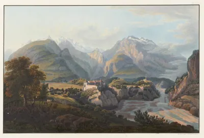 Vue Du Chateau De Razuns Du Mont Galanda Et Du Chemin Du Mont Gunkels