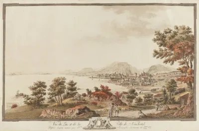 Vue Du Lac Et De La Ville De Neuchatel 2