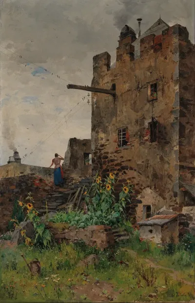 Wachau Scene Of Durnstein By The Old Town Wall