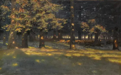 Waldlichtung Mit Grasenden Schafen